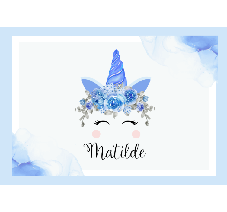 Childrens bedroom wall mural adorable unicorn design - TenStickers