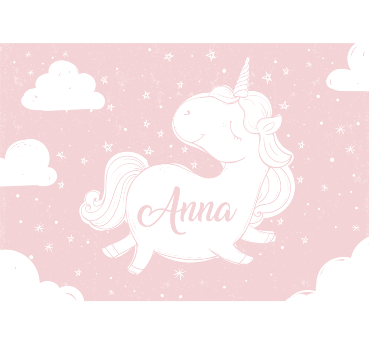 Childrens bedroom wall mural playful unicorn design - TenStickers