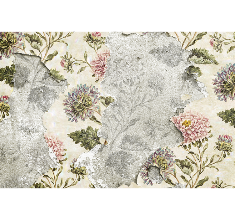 Flowers wall mural vintage floral design - TenStickers