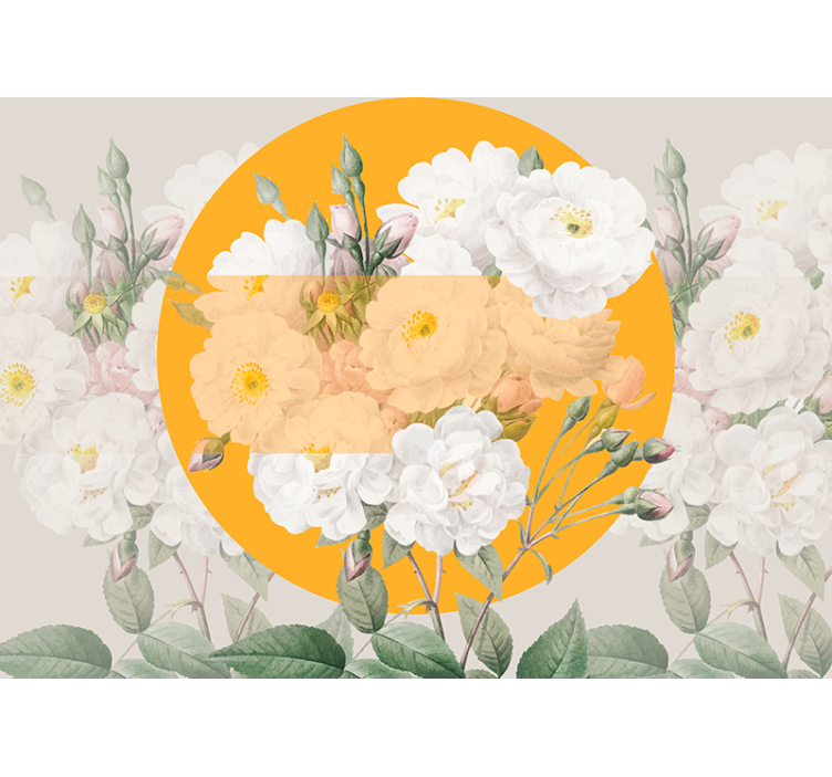 Flowers wall mural flourishing floral design - TenStickers