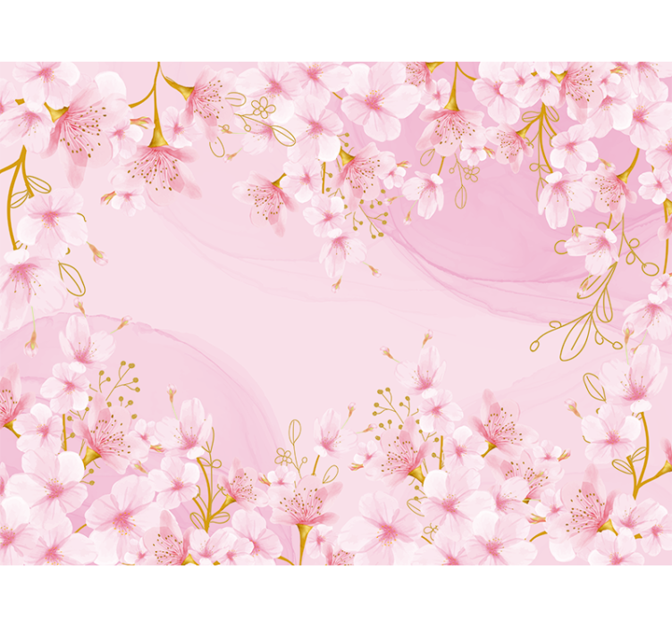Flowers wall mural cherry blossom elegance - TenStickers