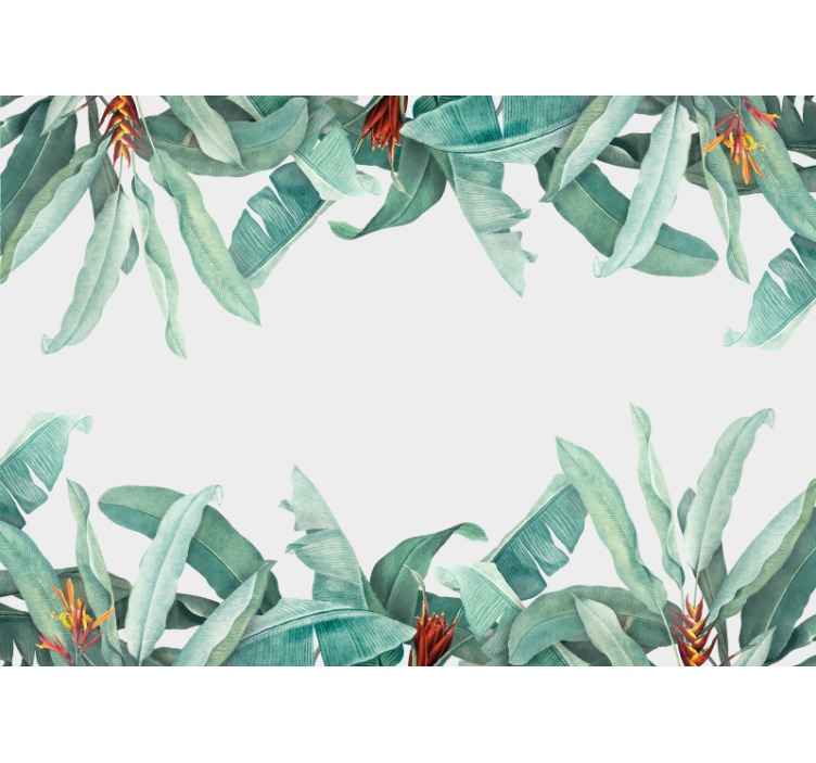 Flowers wall mural tropical greenery design - TenStickers