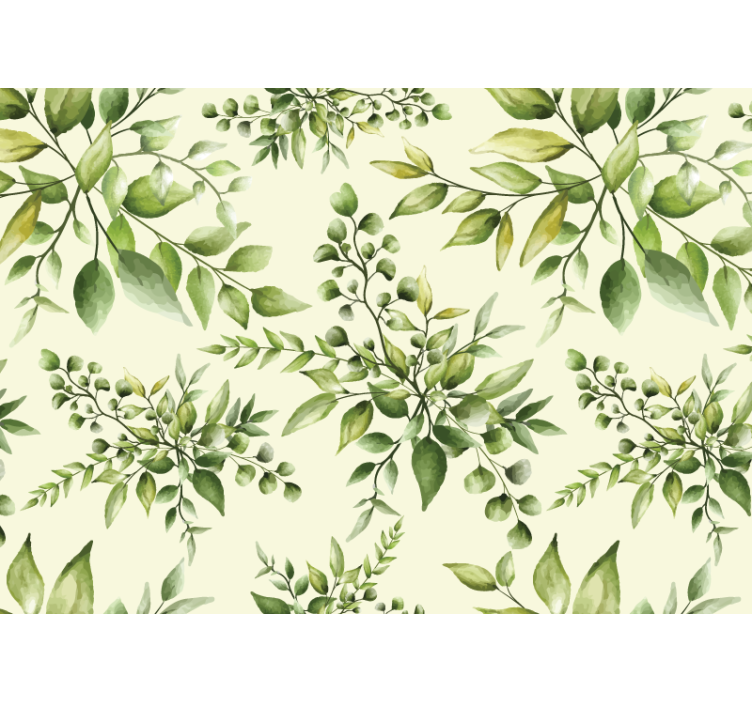 Flowers wall mural elegant greenery design - TenStickers