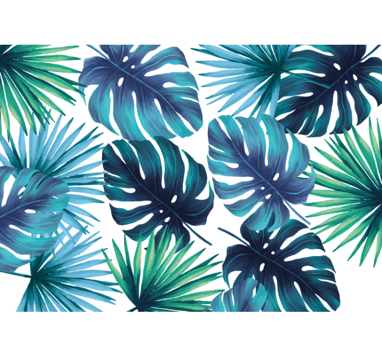 Nature wall mural tropical leaf artwork - TenStickers