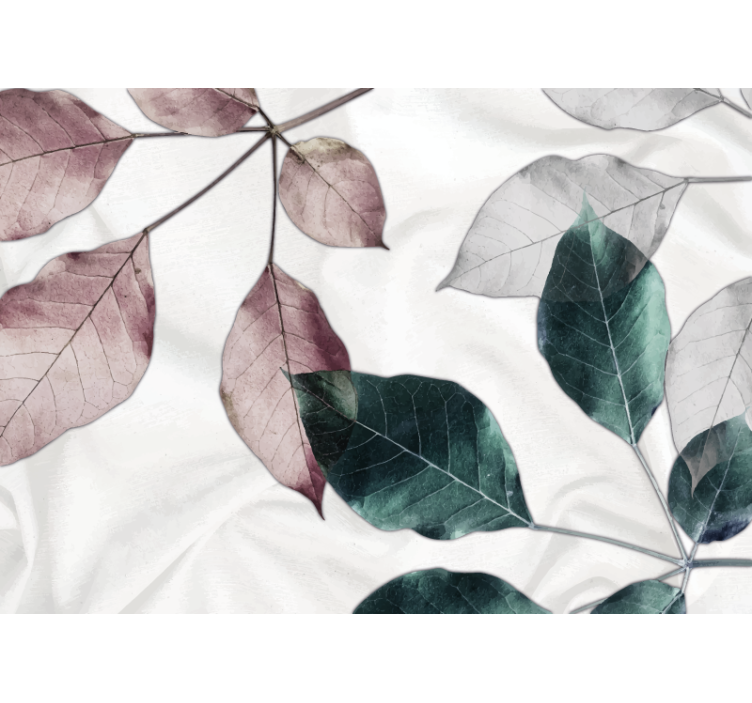 Flowers wall mural with delicate leaf patterns - TenStickers