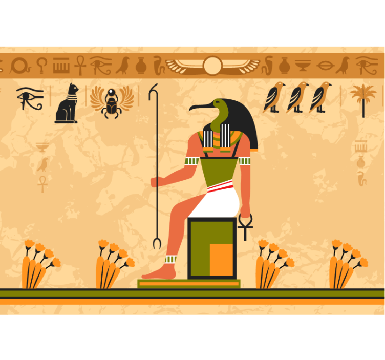Wall mural animals egyptian god thoth - TenStickers