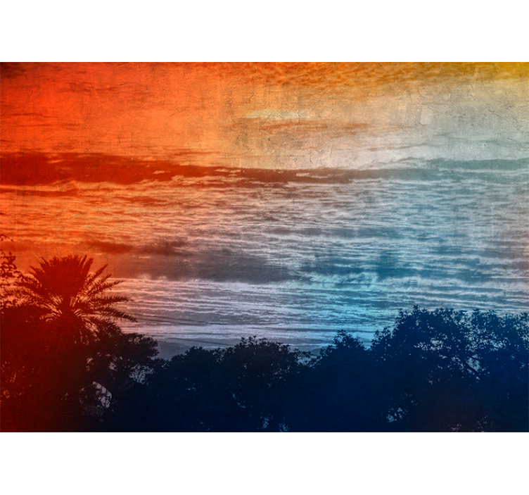 Twilight above the waves landscape wall mural - TenStickers