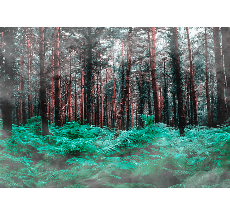 Nature wall mural lush green wilderness - TenStickers