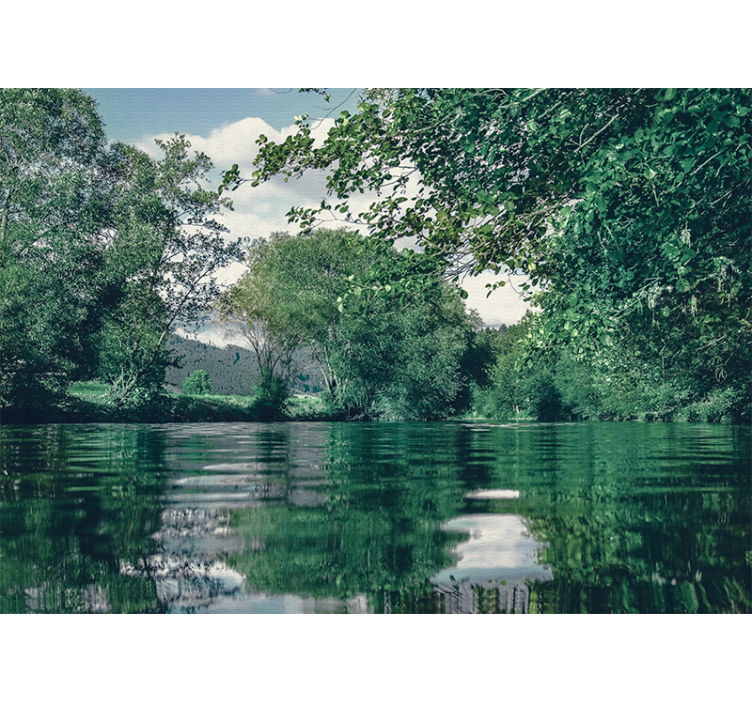 Nature wall mural tranquil river landscape - TenStickers