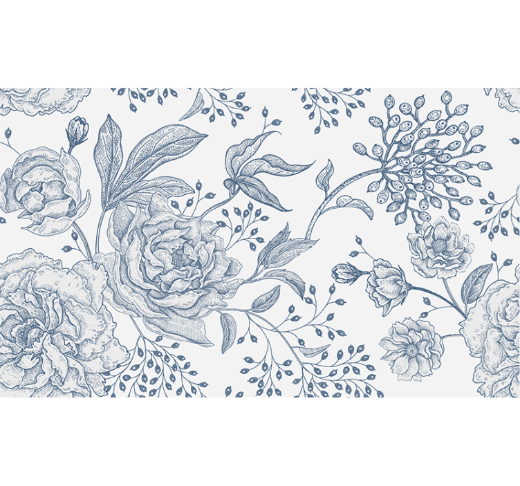 Flowers wall mural botanical arrangement design - TenStickers
