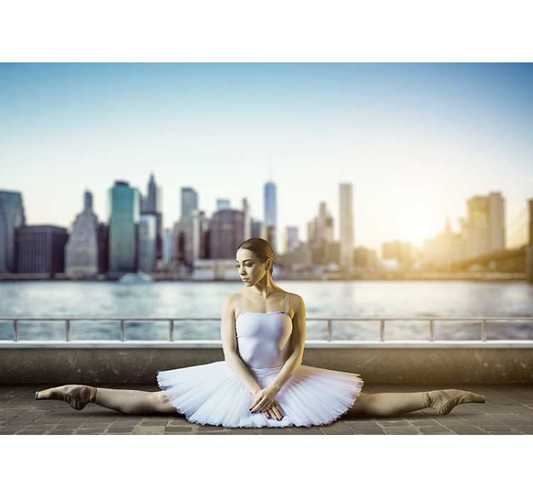 Wall mural people ballet dancer cityscape - TenStickers