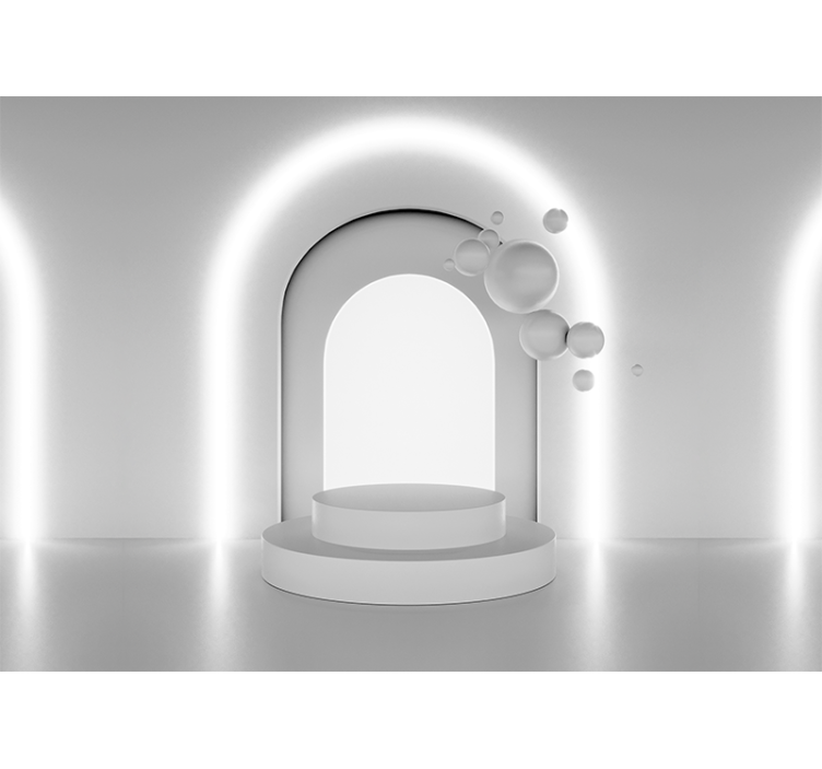 Abstract mural wallpaper geometric arch design - TenStickers