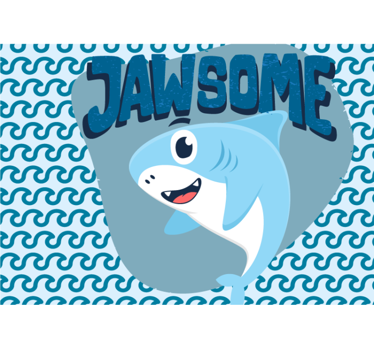 Jawsome Shark Character childrens bedroom wall mural - TenStickers