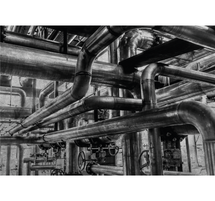 Wall mural pattern industrial pipe design - TenStickers