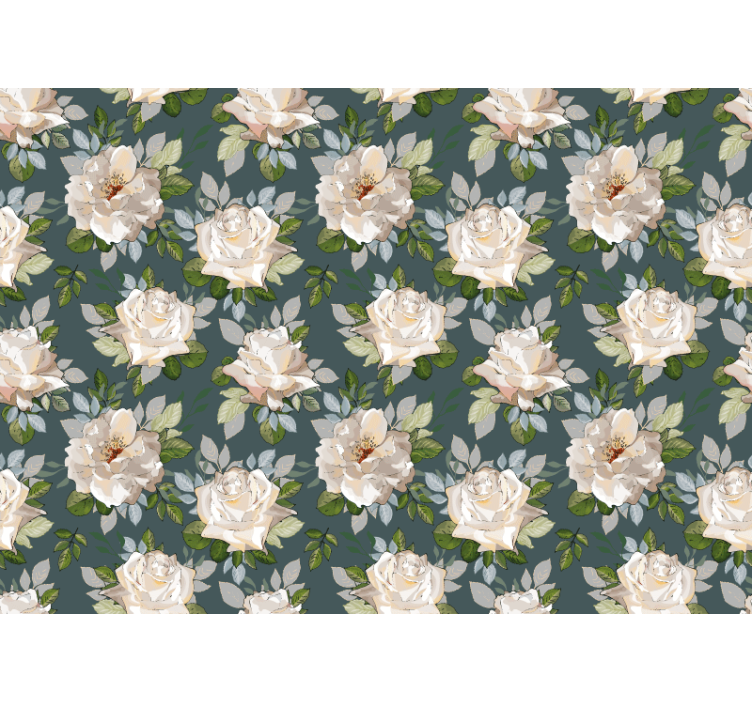 Flowers wall mural rose floral design - TenStickers