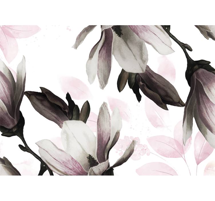 Magnolia wall mural elegant magnolia flowers - TenStickers
