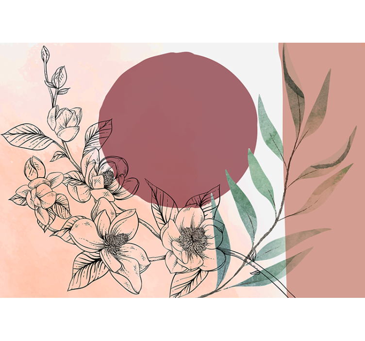 Flowers wall mural floral elements design - TenStickers