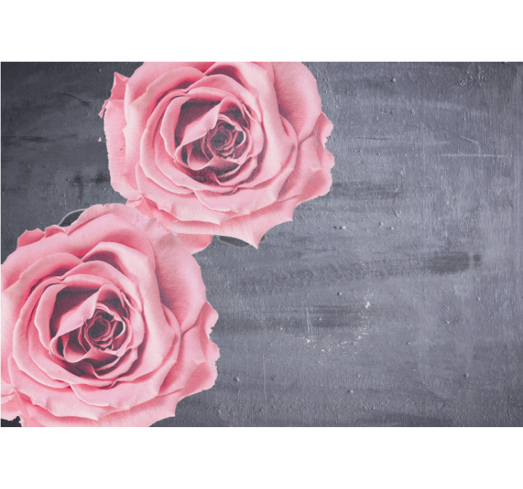 Flowers wall mural pink roses detail - TenStickers