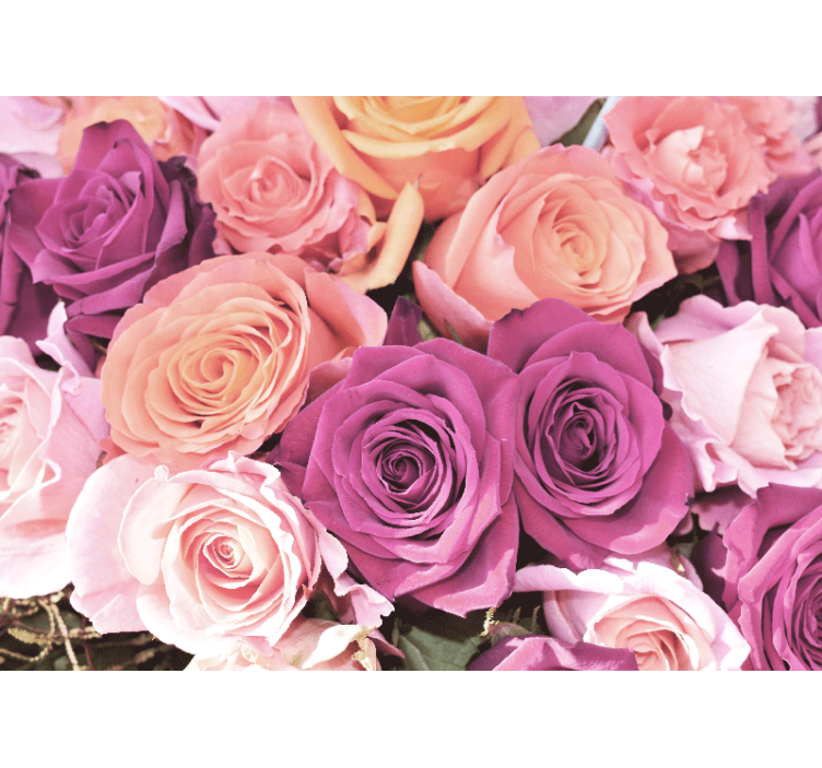 Flowers wall mural rose bouquet closeup - TenStickers
