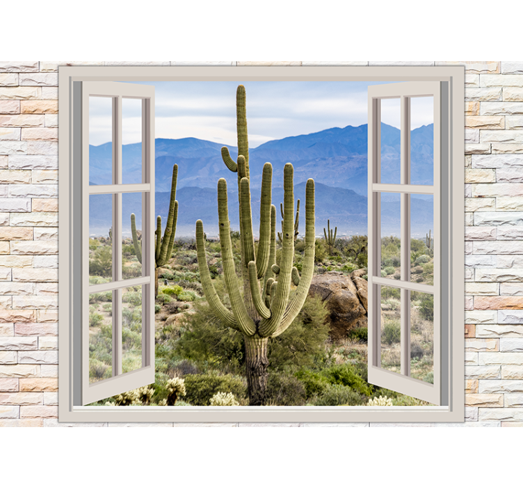 Nature wall mural desert cactus landscape - TenStickers