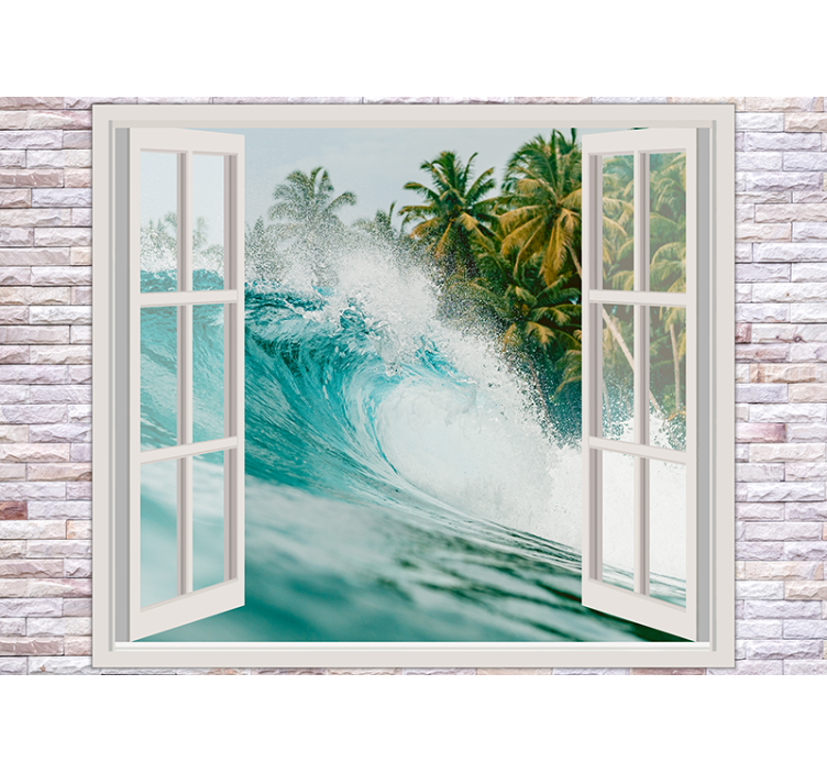 Sea wall mural ocean wave perspective - TenStickers