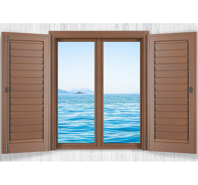 Tranquil window view sea wall mural - TenStickers