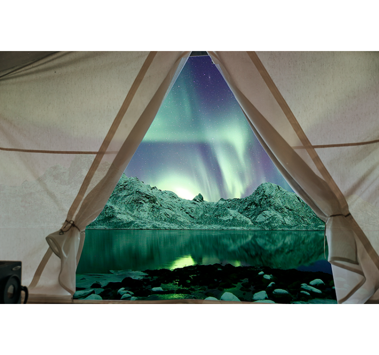 Aurora Borealis View landscape wall mural - TenStickers