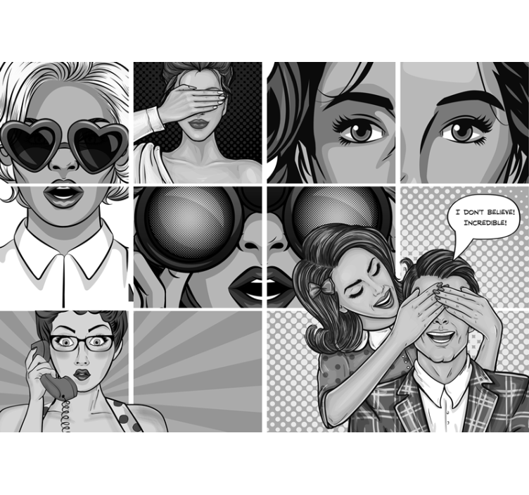 Wall mural painting pop art expressions - TenStickers