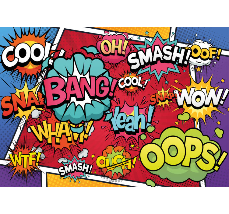 Urban art wall mural comic sound effects - TenStickers