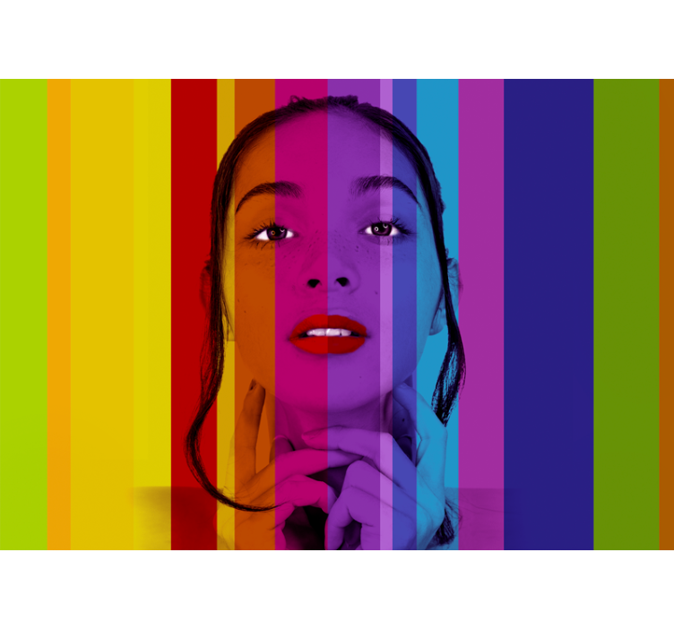 Colorful portrait wall mural painting - TenStickers