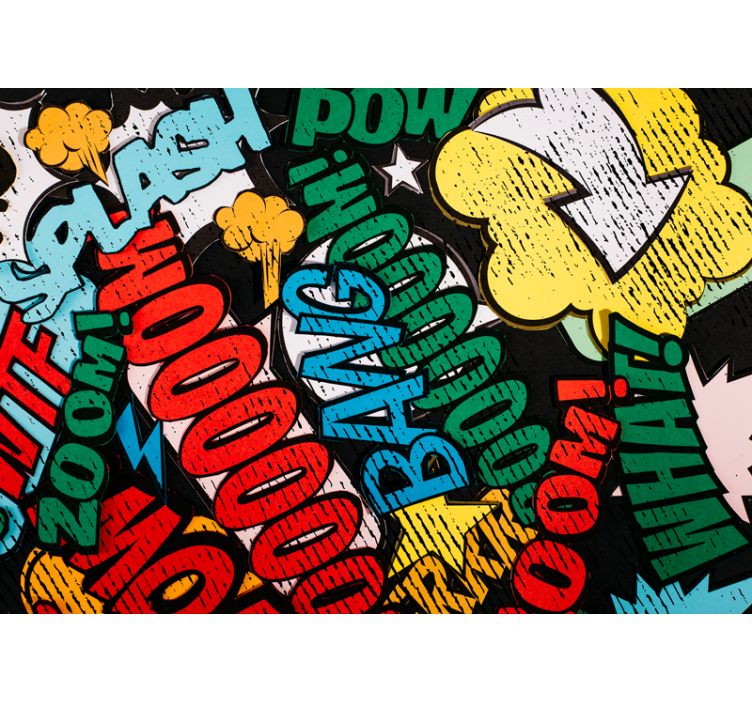 Urban art wall mural comic book sounds - TenStickers