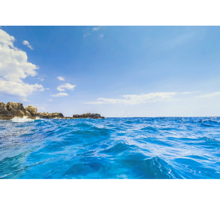 Sea wall mural coastal wave tranquility - TenStickers