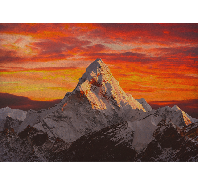 Majestic mountain sunset mountain wall mural - TenStickers
