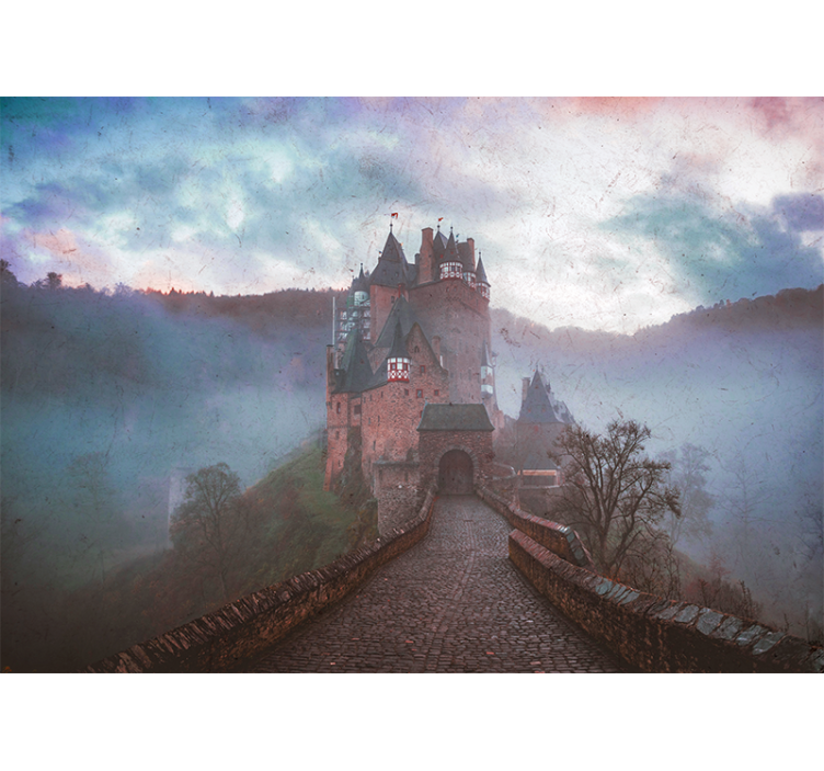 Wall mural city mystical castle landscape - TenStickers