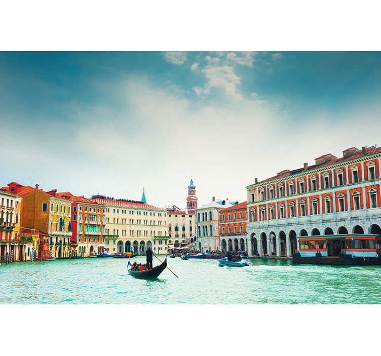 Wall mural city venetian waterway view - TenStickers