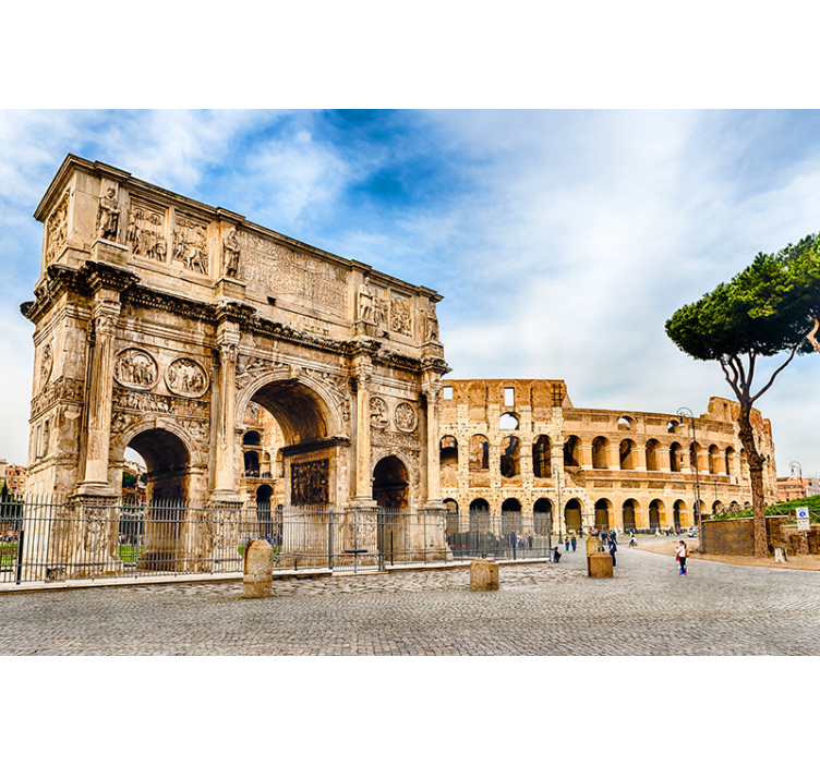 Wall mural city rome's historic landmarks - TenStickers