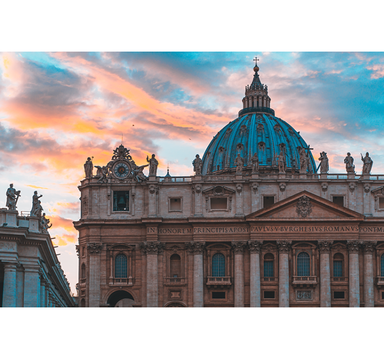 Wall mural city st. peter's basilica dome - TenStickers