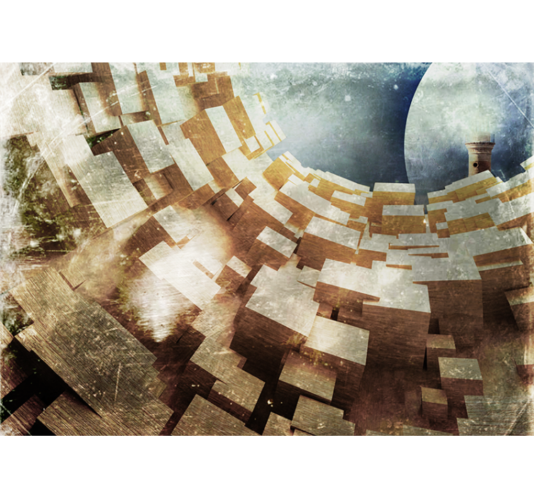 Abstract mural wallpaper geometric structure design - TenStickers