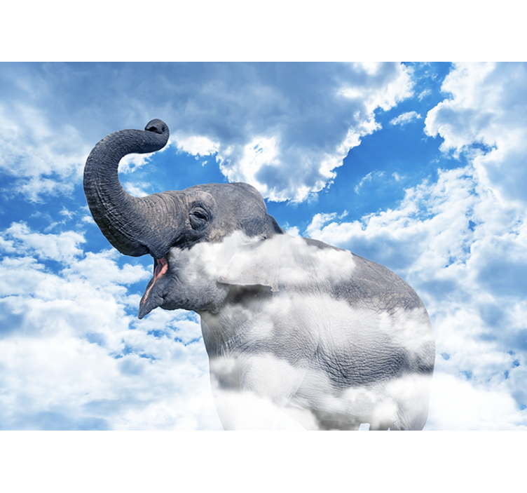 Other wall mural animals elephant in clouds - TenStickers