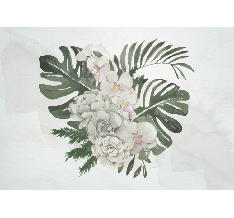 Flowers wall mural elegant floral arrangement - TenStickers