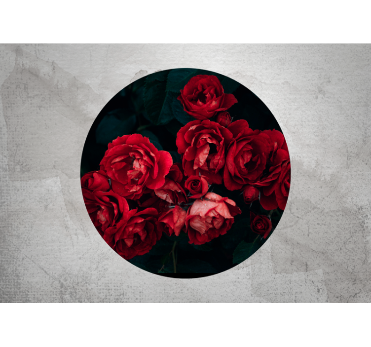 Roses wall mural red rose blooms - TenStickers