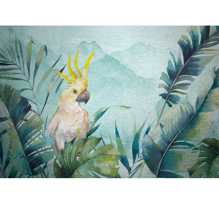 Wall mural animals cockatoo in foliage - TenStickers