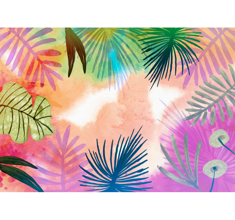 Nature wall mural tropical leaf patterns - TenStickers