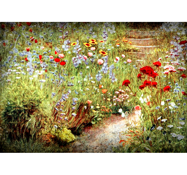 Flowers wall mural flower pathway scene - TenStickers