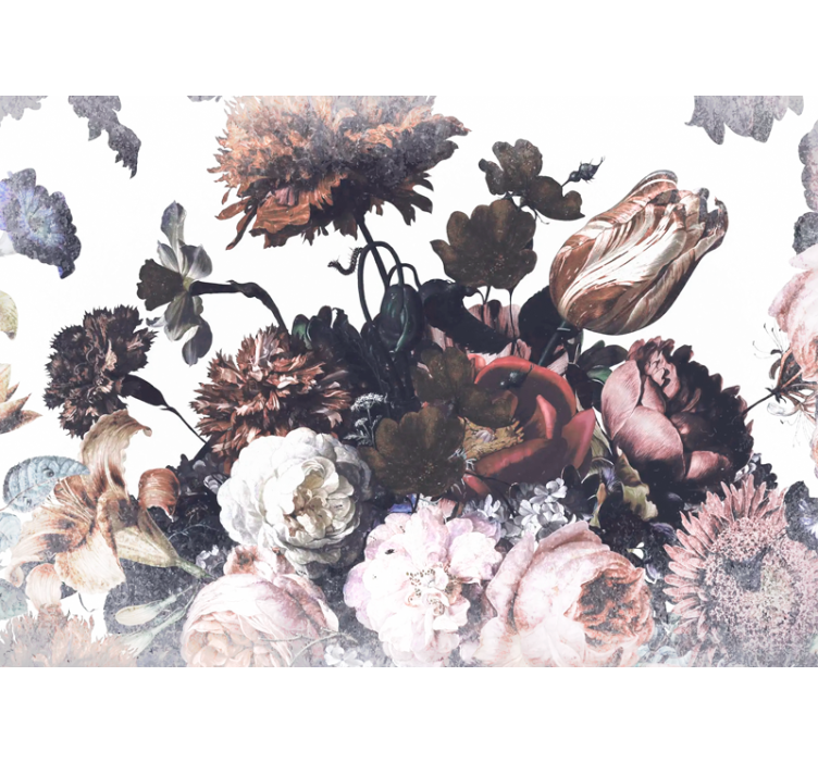 Flowers wall mural floral arrangement design - TenStickers