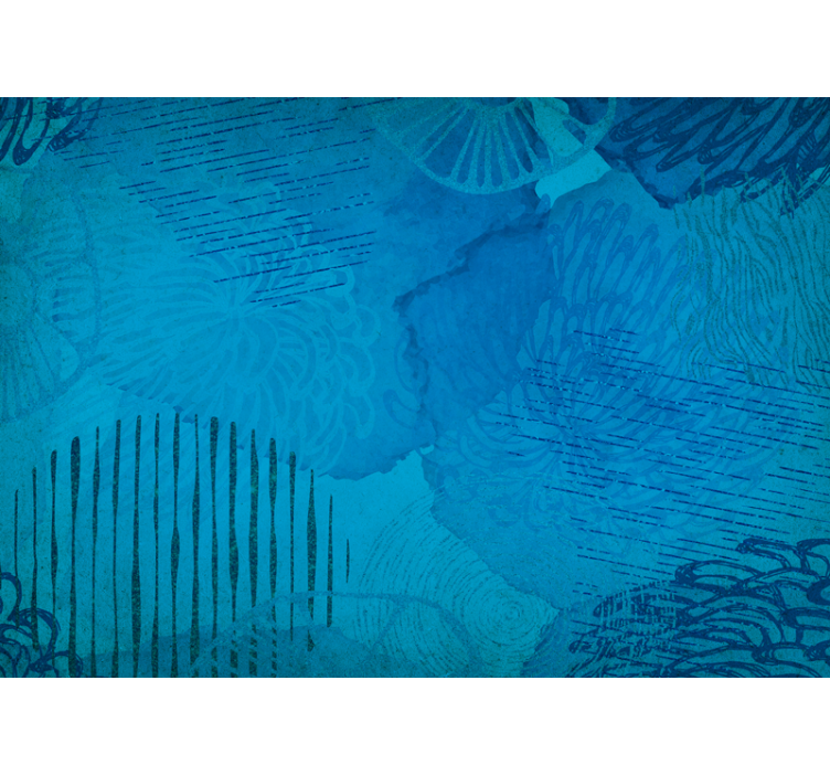 Abstract mural wallpaper blue textured patterns - TenStickers