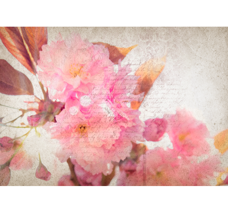 Flowers wall mural cherry blossom bloom - TenStickers
