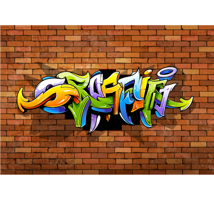 Urban art wall mural colorful city typography - TenStickers