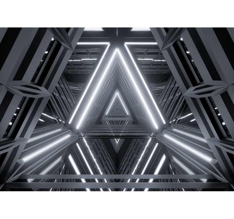 Abstract mural wallpaper with triangular glow design - TenStickers