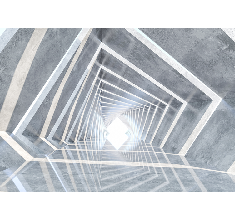 Abstract mural wallpaper geometric perspective depth - TenStickers
